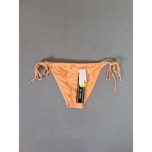 DAMSEL Tie Side Bikini Bottoms Orange Swimsuit Bottoms Size Small